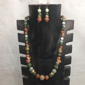 Boho STONES NECKLACE AND EARRINGS